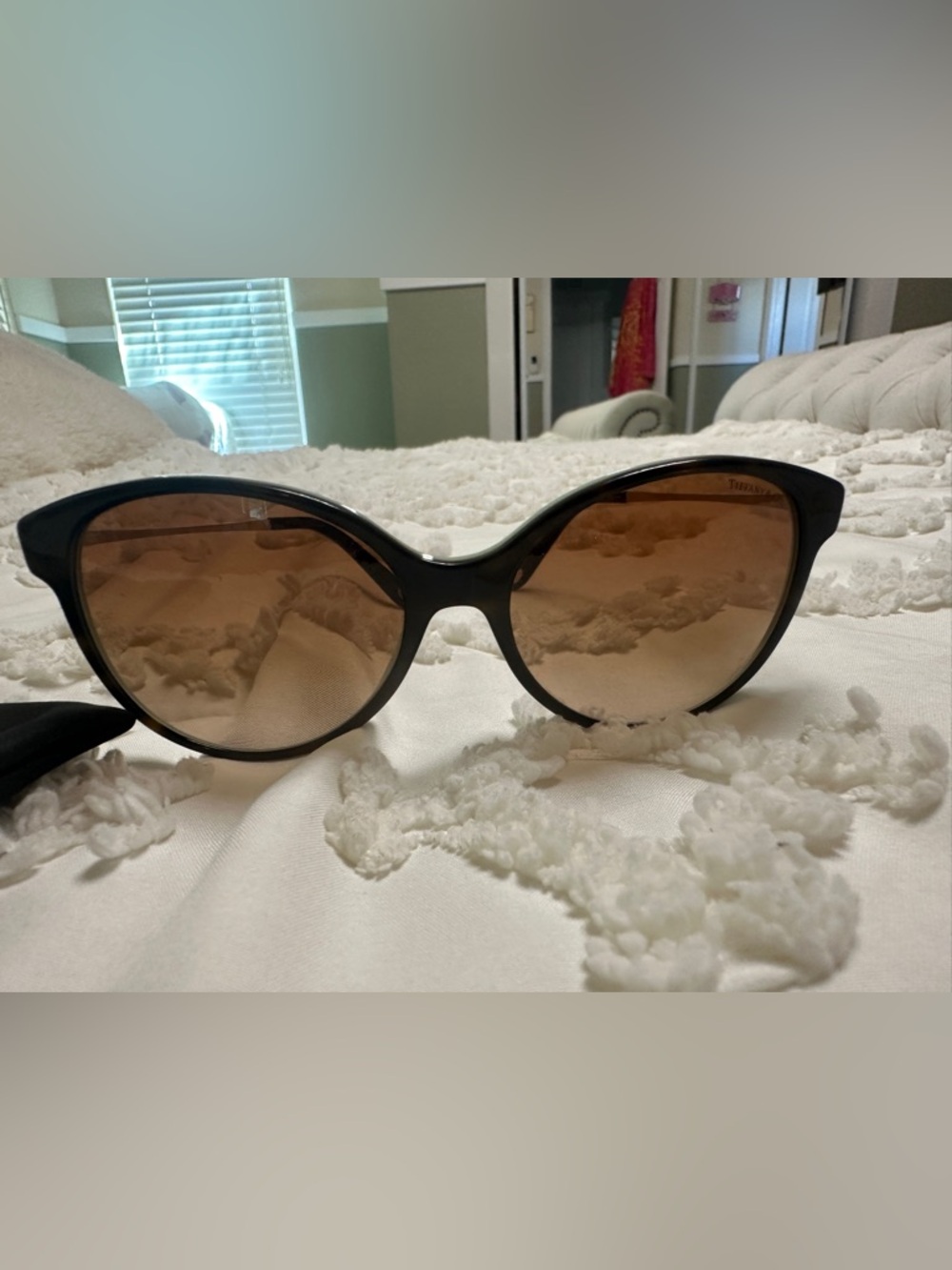 Tiffany & Co. Black Frame Sunglasses with Brown Gradient Lenses